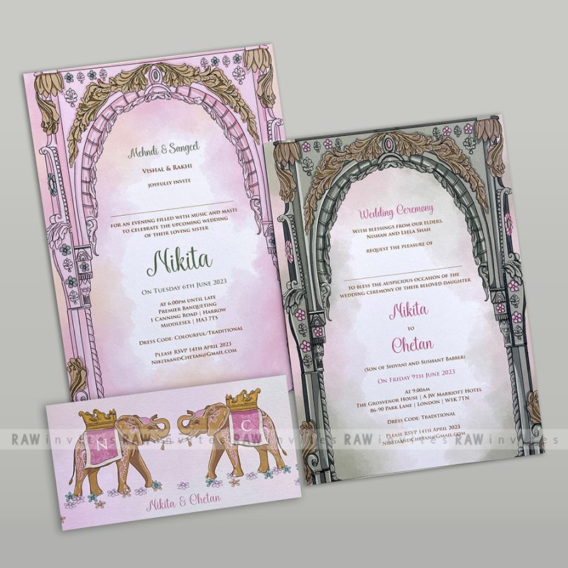 gold foil wedding invite