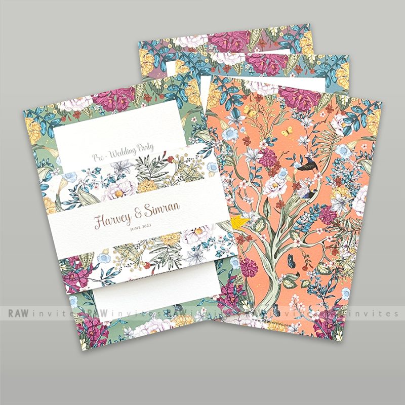 colorful and beautiful custom wedding invitation design
