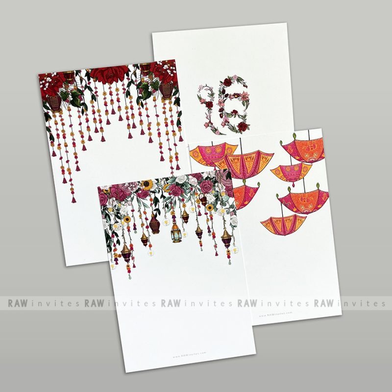 colorful wedding invitation design