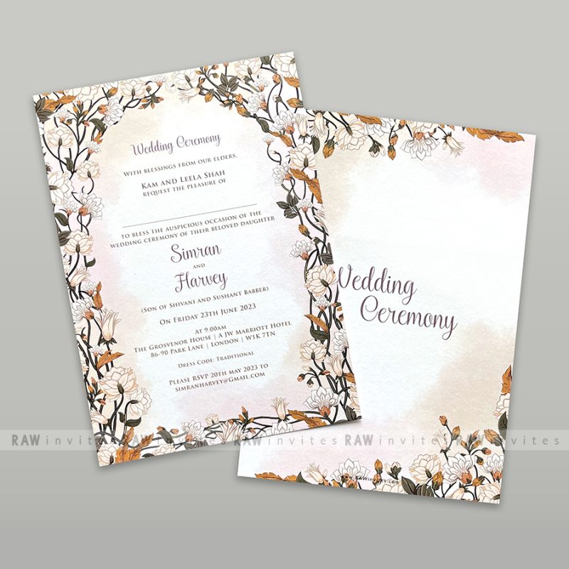 classic wedding ceremony card