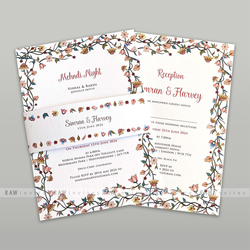 Malini gold foil wedding invite