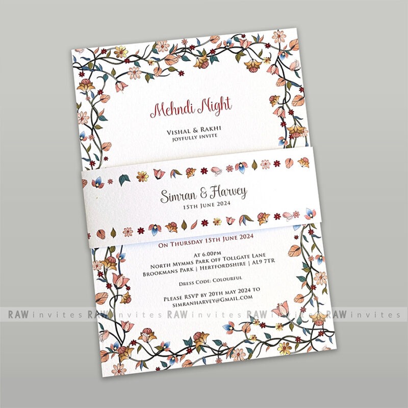 Malini gold foil wedding invite