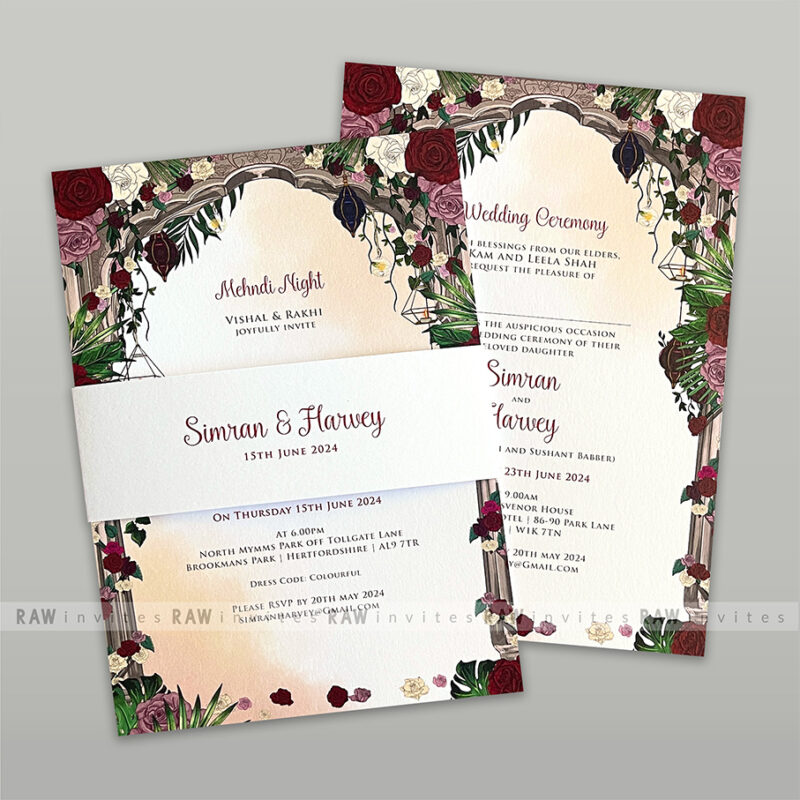 Natasha custom wedding invitation card