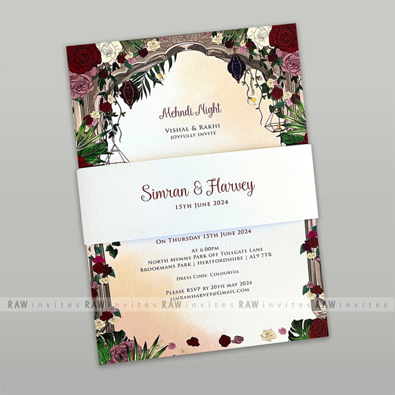 Natasha custom wedding invitation card